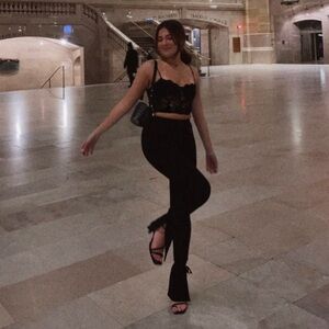 Lovers and friends split hem pants w ankle ties